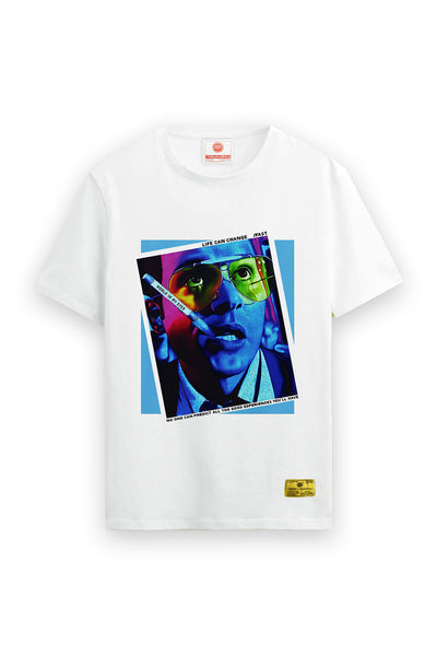 World in my eyes pixel print white tee